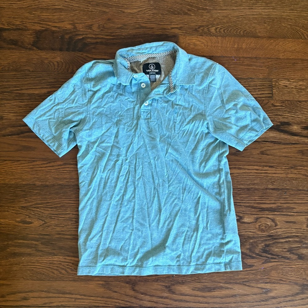 Volcom boys light blue polo